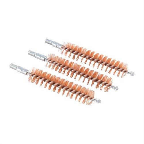 BRONZE HANDGUN CHAMBER BRUSHES med högkvalitativa fosforbronsborst, perfekt för rengöring av .44/.45 kaliber, passar de flesta handkanoner. 3-pack.