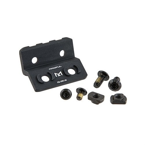 M-LOK Offset Light/Optic Mount i aluminium erbjuder en ambidextrös plattform för att montera ljus eller optik på M-LOK handtag, med snagsäkra kanter.