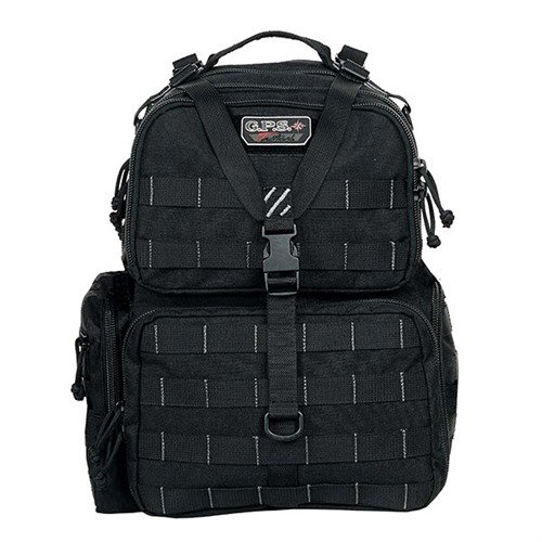Upptäck G.P.S. TACTICAL RANGE BACKPACK i svart! 🎒 Perfekt för förvaring av handeldvapen och tillbehör med smarta funktioner.