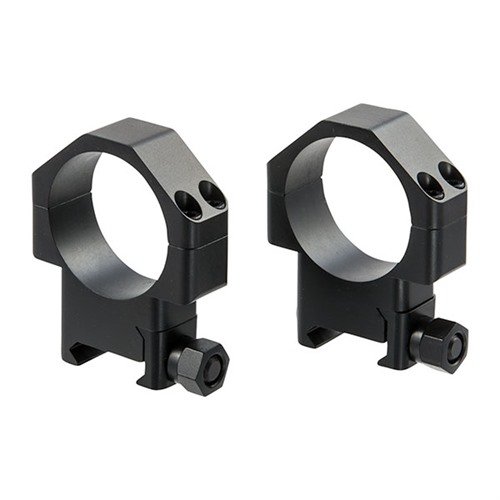 TSR-W ringar i legerad stål ger optimal kontakt och säkerhet för din kikare, med fyra skruvar för exakt retikeljustering och attraktiv design.