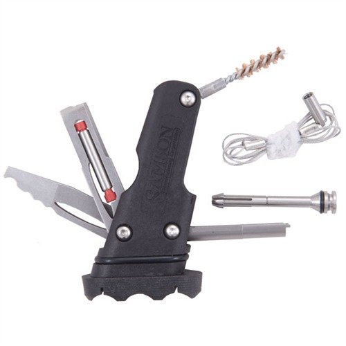 AR-15 A2 FIELD SURVIVAL TOOL GRIP CORE är en mångsidig verktygslösning som lagras i pistolgreppet och erbjuder allt för snabba reparationer i fält.