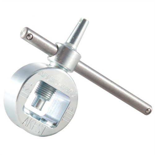 Verktyget i härdat stål möjliggör snabba, exakta justeringar av vind och höjd för AK-47, AKM och liknande, utan extra verktyg.