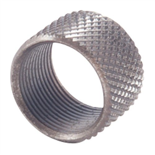 Skydda din threaded barrel med LONE WOLF THREAD PROTECTOR i 303 rostfritt stål, knurled design och svart oxidfinish. Passar endast specifika trådmönster.