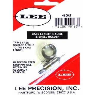 .45 Colt Case Length Gauge från LEE PRECISION gör det enkelt och exakt att trimma och kvadra hylsmynningen med Cutter och Lock Stud.