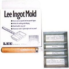 Lee Ingot Mold i rostfritt aluminium gjuter 1/2 och 1 lb. ingots (2 av varje), perfekt för omsmältning och legering.