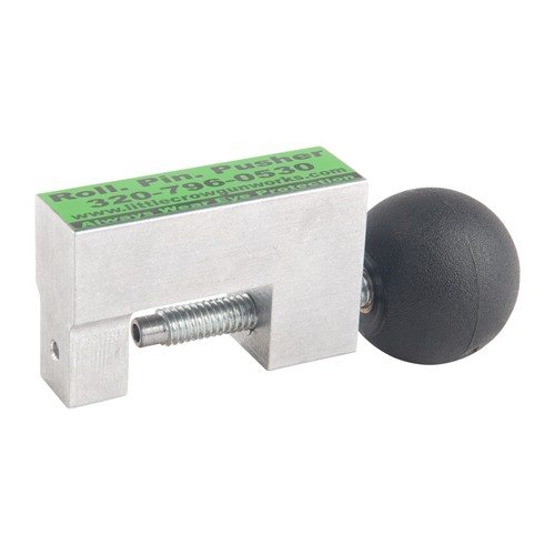 Detta kompakta verktyg underlättar installation av triggerguard roll pin utan att skada tab eller finish på underbeslaget, med stöd för noggrann installation.