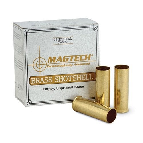 Magtech 12 Gauge Brass Shotshells erbjuder högkvalitativ ammunition med stor pistolprimer, perfekt för 2-3/4