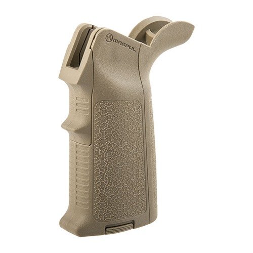 MIAD Grip Kit TYPE 2 förbättrar ergonomin för AR-308 med justerbara fram- och bakremmar samt lagringsalternativ, perfekt anpassad för olika handstorlekar.