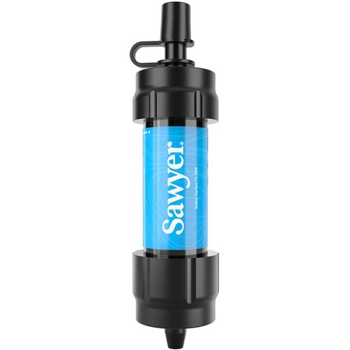 Sawyer MINI vattenfilter är lätt, väger endast 2 oz, filtrerar upp till 100,000 gallon och erbjuder mångsidighet med direkt drickning och backflushbarhet.