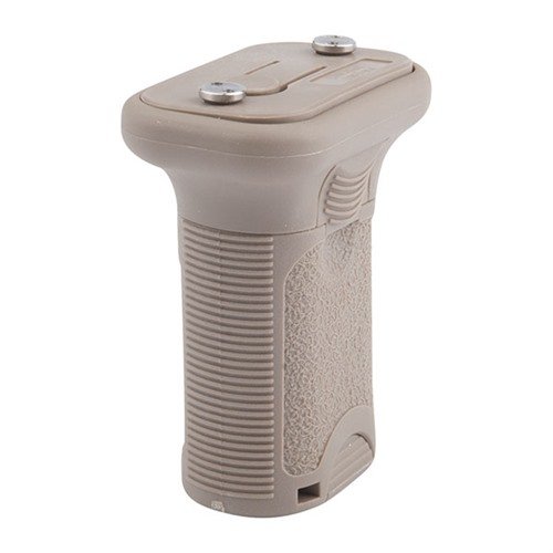 KEYMOD BCMGUNFIGHTER Short Vertical Grip erbjuder snabb montering, låg profil för ökad rörlighet, aggressiv textur och praktisk förvaring inuti greppet.