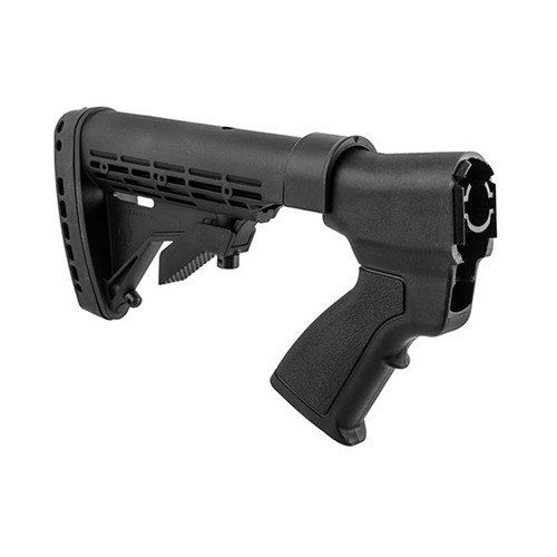 KICKLITE TACTICAL BUTTSTOCK för Remington 870 erbjuder justerbarhet, minskad rekyl med 40-50% och ergonomiskt grepp för bättre kontroll och snabbare skott.