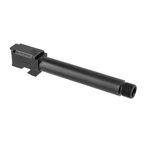 Silencerco's threaded barrels för Glock® är tillverkade av 416R rostfritt stål, passar Gen 3 och Gen 4, och inkluderar en trådskydd.