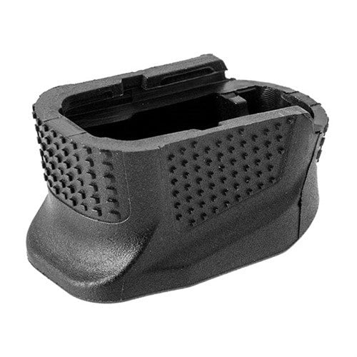 Enhanced Magazine Plate för Glock® 42 ökar kapaciteten med +2, förbättrar kontrollen och underlättar snabba magasinbyten för bättre precision.