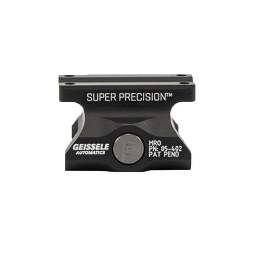 Super Precision MRO-monter i 7075-T6 aluminium erbjuder 1400 lbs klämkraft, 3 shear lugs och alternativ för co-witness för optimal stabilitet och återgång till noll.