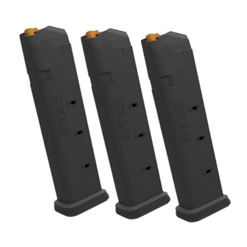 PMAG GL9 erbjuder hög kapacitet och pålitlighet för GLOCK 9mm med en hållbar polymerkonstruktion, lätt att rengöra och med indikatorfönster för kvarvarande patroner.