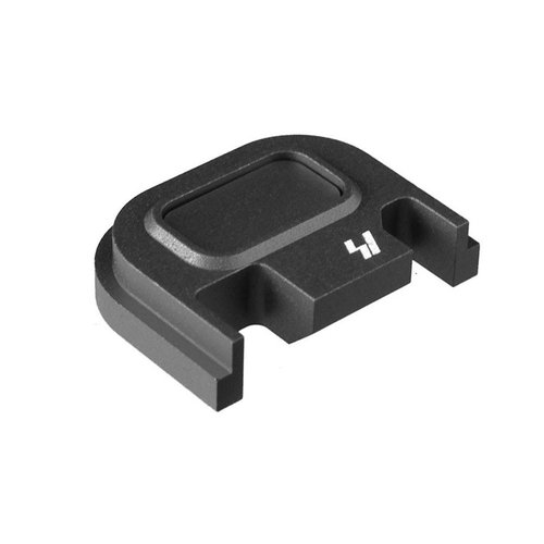 Strike Industries Slide Cover Plate för GLOCK erbjuder verktygsfri demontering med en patenterad tryckknapp, tillverkad av hållbar flygplansaluminium.