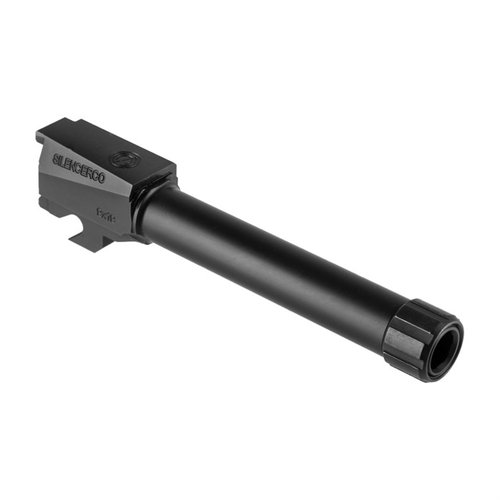 SilencerCo SIG P320 Threaded Barrel möjliggör installation av ljuddämpare, har hållbar 416R rostfritt stål, svart nitride yta och bibehåller noggrannheten.