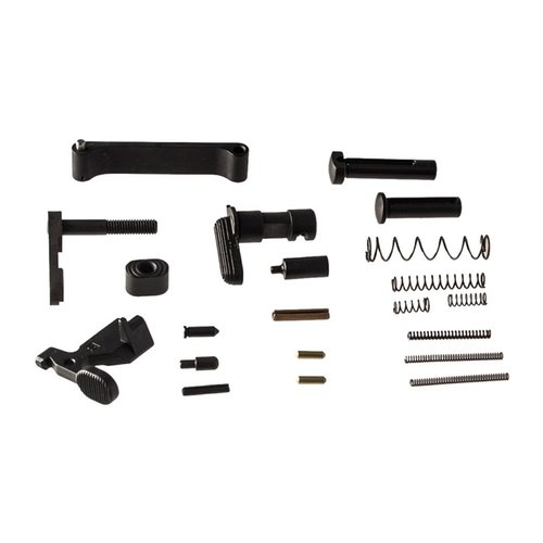 Geissele AR-15 Lower Parts Kit innehåller 17 nödvändiga delar för att få din lower receiver att fungera, tillverkad enligt mil-spec för optimal passform.