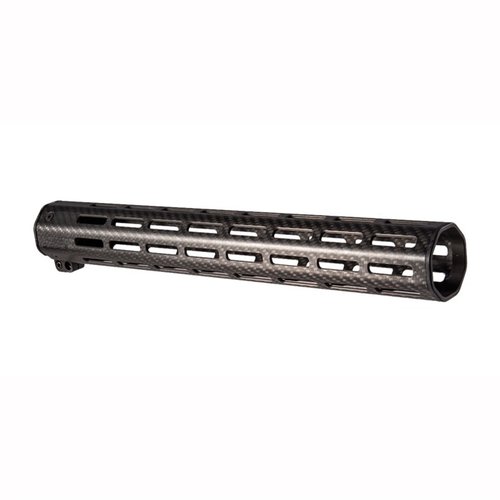 Faxon Firearms Streamline Carbon Fiber Handguard är 40% lättare än aluminium, erbjuder 8 M-LOK spår för tillbehör och ger utmärkt stabilitet och värmeskydd.