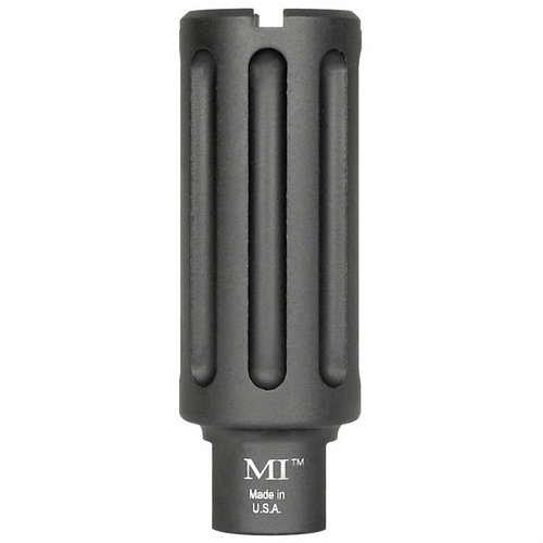 Midwest Industries AR-15 Blast Can Compensator dirigerar muzzle blast framåt, skyddar skytten och ger en lätt vikt på 3,2 oz. Passar 1/2-28 och 5/8-24.