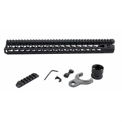 Bravo Companys BCM KMR Alpha Handguard erbjuder bättre precision med sin friflytande konstruktion, lätt aluminium och många KeyMod™-fästen för tillbehör.
