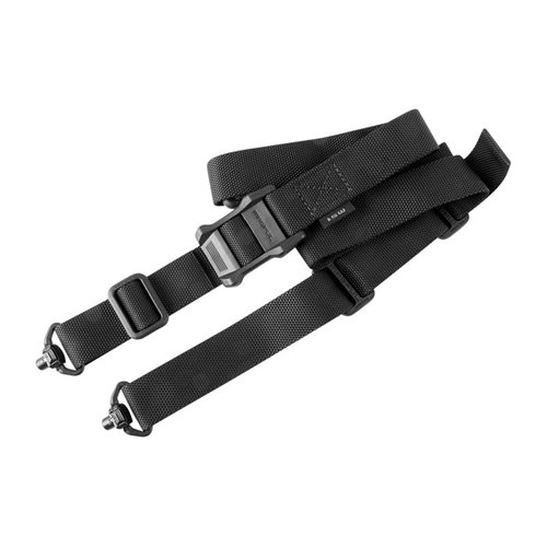 Magpul MS1 QDM Sling erbjuder en robust design, snabb justering med MS1 Slider, och kan konfigureras för en- eller tvåpunktsanvändning för optimal funktionalitet.