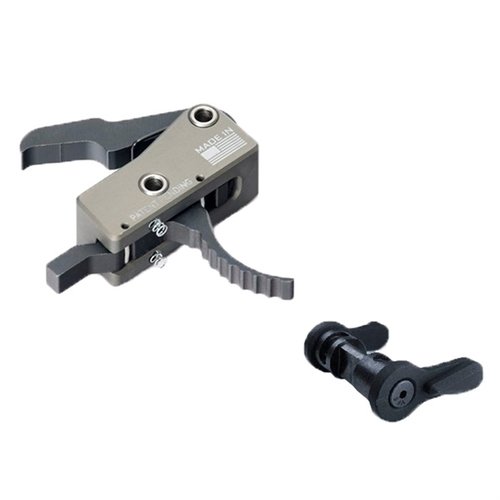 KE Arms SLT-1 Curved Trigger erbjuder en smidig 4.5 lbs avtryck, snabb återställning och enkel installation, perfekt för alla AR-15 ägare.