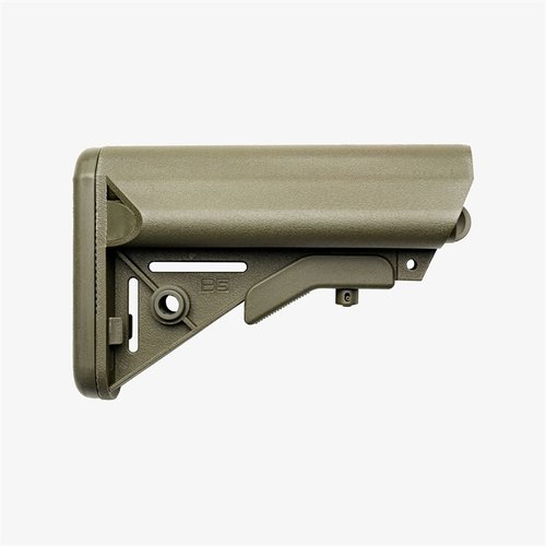 AR-15 SOPMOD-stocken förbättrar cheekweld för ökad komfort, har vattentäta förvaringsfack och en säker gummipad för stabilitet vid skott.