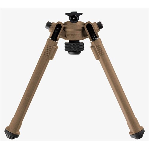 Magpul A.R.M.S.® 17S bipod erbjuder lättviktig styrka, snabb justering, 50° lutning och 40° panorering, perfekt för stabil skytte och enkel förvaring.