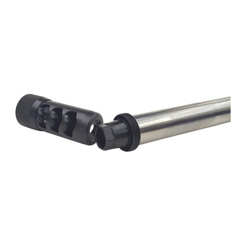 Uppgradera dina vapen med Hellfire Muzzle Brake Universal Adapters, som möjliggör snabb och enkel montering av bromsar och dämpare på flera gevär.