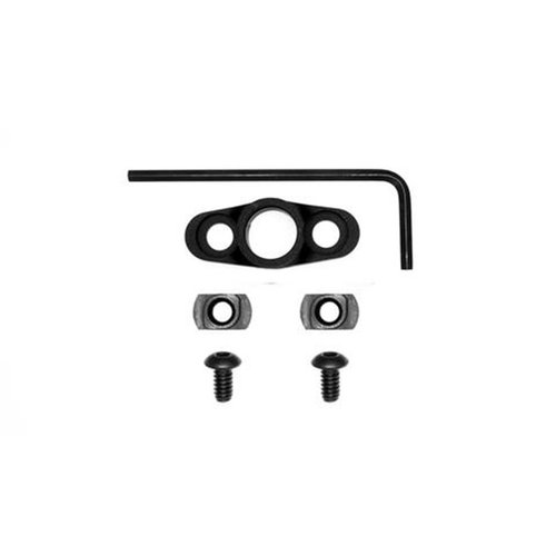 Grovtec M-LOK Non-Rotating Flanged Push Button Base ger en säker och pålitlig fästpunkt för QD-slingor, lätt att installera utan modifieringar.