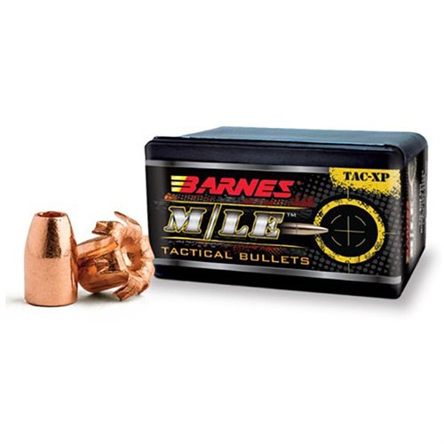 BARNES TAC-XP 10MM/40 S&W är 100% kopparkulor designade för lag och personlig försvar, med bibehållen vikt och rak träff genom hinder som bilrutor.