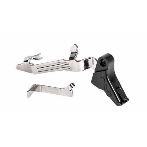 Zev Technologies Pro Flat Face Trigger Upgrade Kit ger en ren och skarp avtryckare för Glock Gen 5, med hållbar konstruktion och överlägsen prestanda.