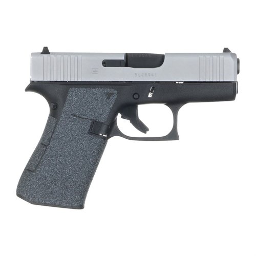 TALON Grips för Glock 43X/48 ger full täckning på sidopanelerna, hög täckning på bakstycket och under avtryckarskyddet för optimalt grepp.