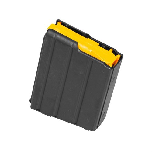 .350 Legend magasin för AR-15 från CMMG, tillverkat i rostfritt stål med svart finish, har en anti-tilt följare för pålitlig matning och finns i 5- eller 10-skottskapacitet.