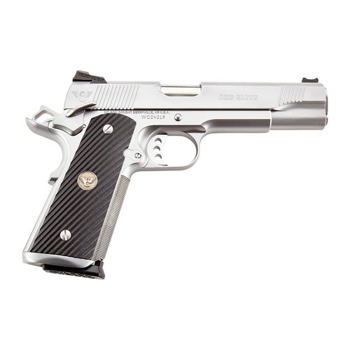 CQB 1911 Elite är en fullstor 9mm pistol med Bullet Proof® delar, fiberoptisk sikte och en säker greppdesign, perfekt för taktiska skyttar.