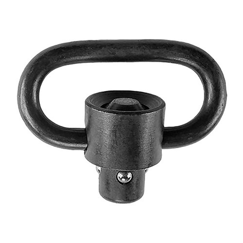 BCM Gunfighter Quick Detach Sling Swivel är en robust och säker lösning med flush plunger som förhindrar oavsiktlig frigöring, designad för 1,25-tums remmar.
