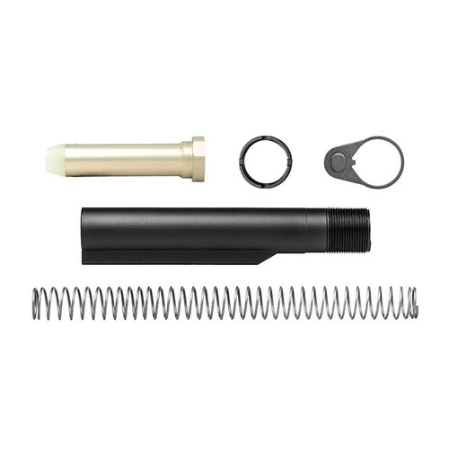 Aero Precisions AR-15 Carbine Buffer Kit erbjuder en mil-spec buffer tube i 7075-T6 aluminium, justerbara buffer vikter och komponenter för att minska övergasning.
