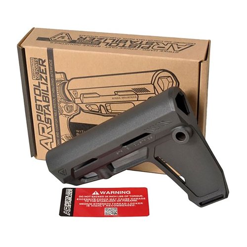 Strike Industries AR Pistol Stabilizer erbjuder en ergonomisk, lätt och robust design med justerbar passform och ambidextrösa QD-kopplingar för maximal komfort.