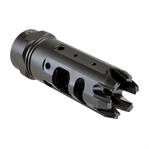 Strike Industries King-Comp har en stor dual chamber design som minskar rekyl och sidokonsekvenser med vinklade gasports – en perfekt kombination av compensator och muzzle brake.