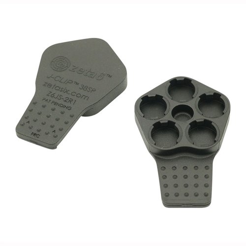 J-CLIP™ Speedloader för 5-skotts J-Frame revolvrar är perfekt anpassad, tillverkad av hållbar polyurethane och rymmer 38 Special och 357 Magnum patroner.