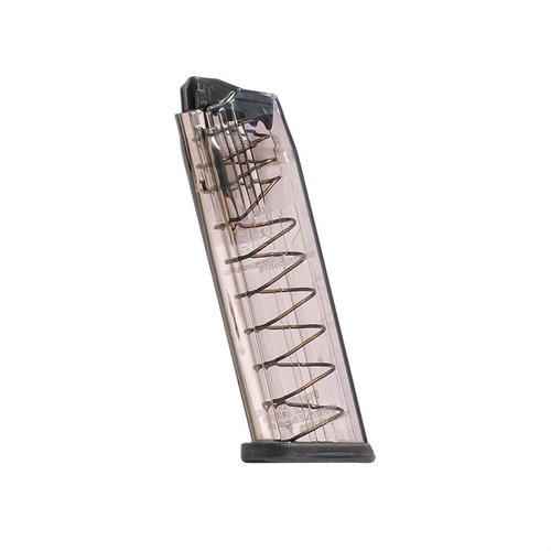 HECKLER & KOCH VP9 magasin med 17 skott, tillverkat i avancerad polymer för extrem hållbarhet, kemikaliebeständighet och överskådlig ammunition.