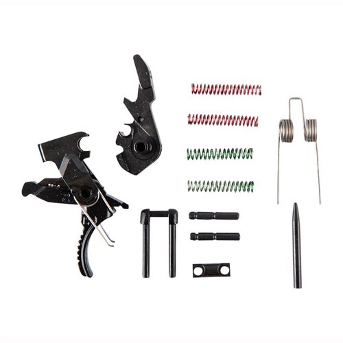 HIPERFIRE Xtreme 2-stegs avtryckare erbjuder justerbara dragvikter, ren avfyrning och högre slagenergi för AR-15, 308 och 9mm, perfekt för träning och tävling.