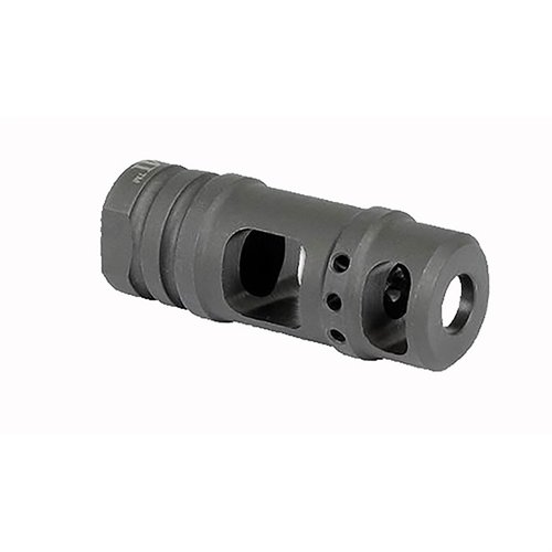 AR .308 tvåkammarmuzzle brake minskar rekyl och klättring, tillverkad av verktygsstål med fosfatfinish, 5/8-24 gängor, livstidsgaranti.