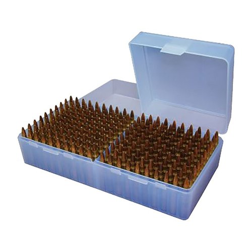 MTM CASE-GARD ammo box är tillverkad av hållbar polypropylen, har en mekanisk gångjärn som håller i 25 år och skyddar ditt ammunition med Snap-Lock.