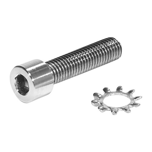 TITANIUM PISTOL GRIP SCREW från BADGER ORDNANCE är en lätt och hållbar Grade 5 Titanium socket head cap screw, inklusive star washer, med naturlig finish.
