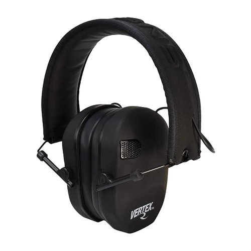 Radians Vertex™ Electronic Low-Profile Earmuff erbjuder hörselskydd med dubbla mikrofoner, snabb laddning och en ultra slim design för optimal komfort och skydd.