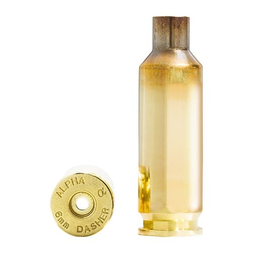 6MM Dasher brass från Alpha Munitions erbjuder hög kapacitet, lång livslängd på tändhylsor och optimal prestanda för precision och effektivitet.