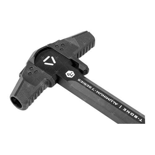 Strike Industries T-Bone Charging Handle för .223/5.56 erbjuder en patenterad gasavledningssystem, lättviktsdesign i 7000-serie aluminium och minimalt slitage på din AR.