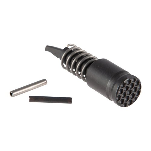 AR-15 Low Drag Forward Assist är en snag-free, rimless design som passar ambidextrösa laddhandtag, tillverkad av CNC-bearbetad 4130 stål med svart nitride finish.